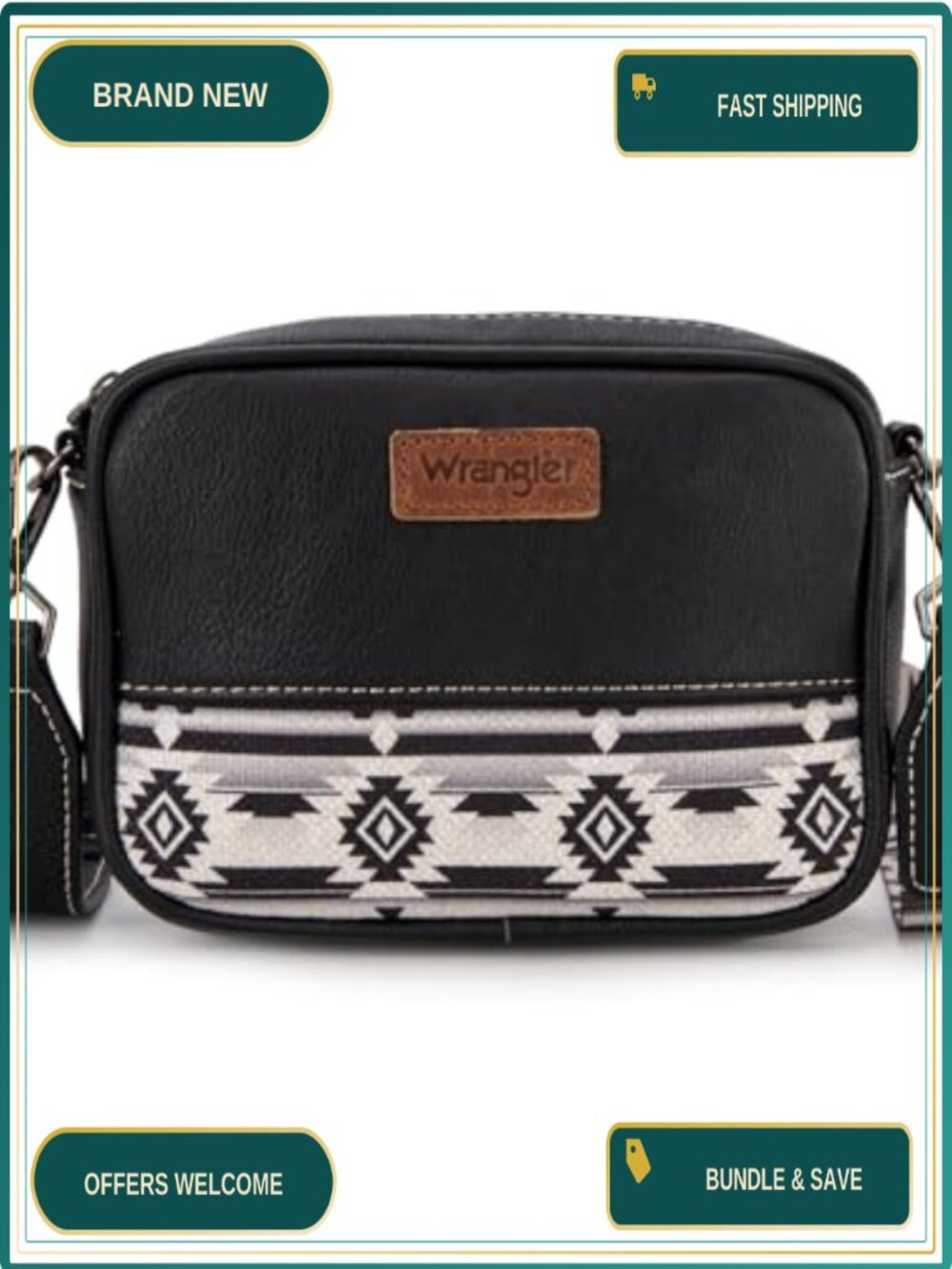 Vegan Leather Crossbody Bag Western Mini Purse with Guitar Strap